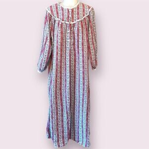 LANZ OF SALZBURG Cottagecore Long Flannel Nightgown